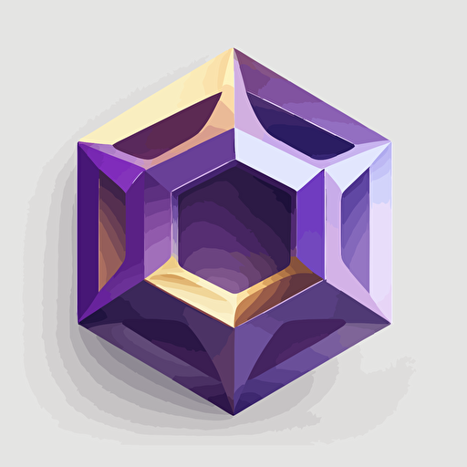tesseract , flat vector illustration, UI illustration, GUI, Minimalism, White background, purple colors