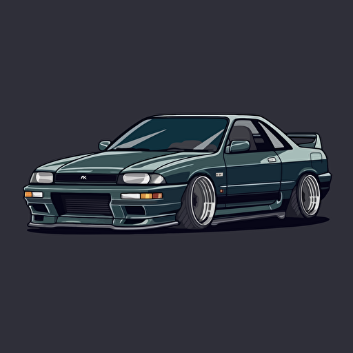 1990s jdm car, jdm styling, vector file, concept art style