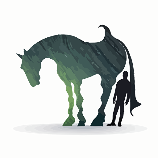 creature with the top half of a human and the bottom half a horse, vector logo, vector art, emblem, simple cartoon, 2d, no text, white background