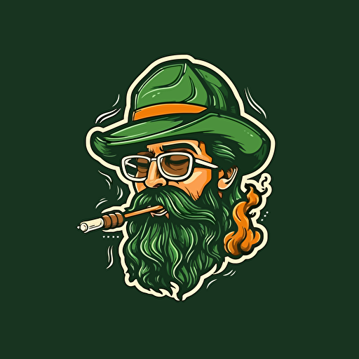 cartoonish logo for a person smoking marijuana clean vector style