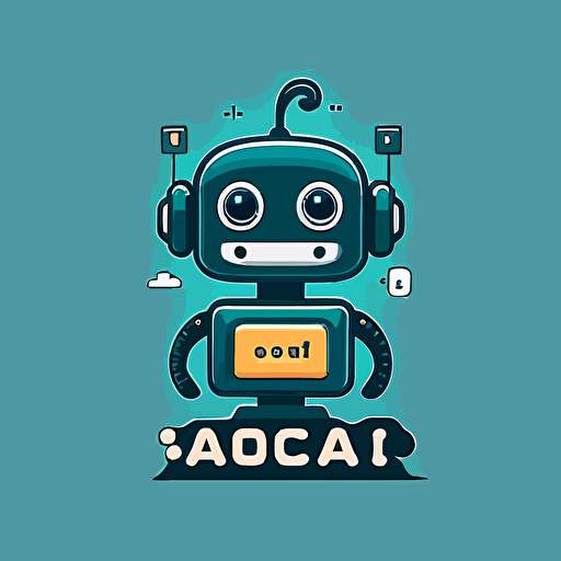 a mascot logo of a ai chatbot, simple, vector
