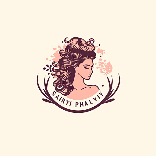 logo for hair beauty business, simple, girly, transparent background, 2d flat vector svg design, full shot, centered