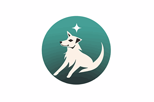logo for a dog traning business, include a star, catchy but simple, fun, background white, vector