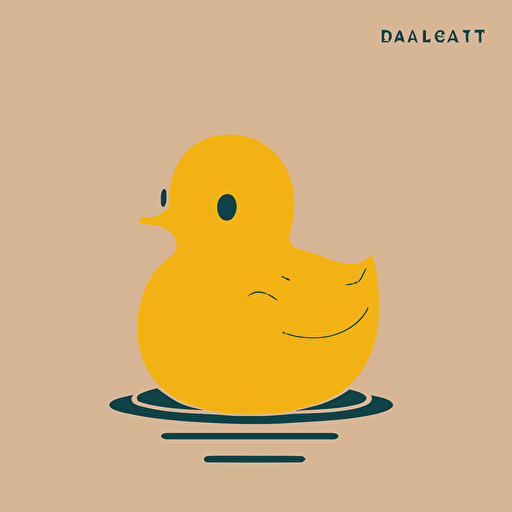 rubber ducky isotype, cute minimal vector outlined style
