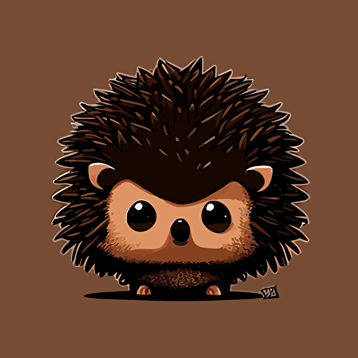 cute hedgehog with angry facial expression kawaii style, vector, simple, high-quality