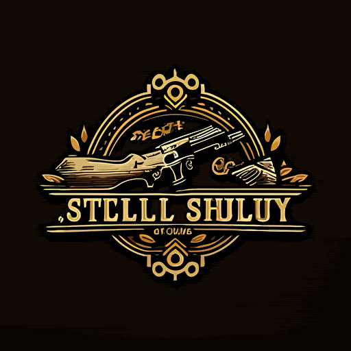 simple logo for a firearms dealer named "shotgun shelly" vector, traditional