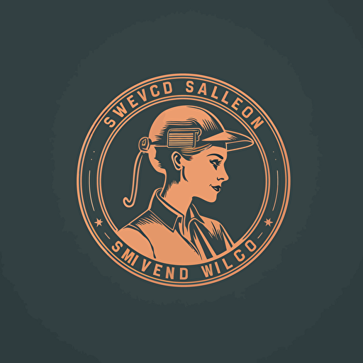 A simple vector logo design for a female owned welding company inspired by Saul Bass