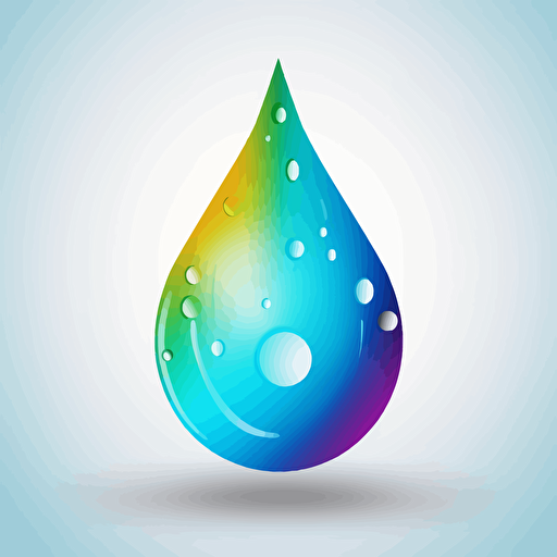 a vector colorful translucid drop of water logo