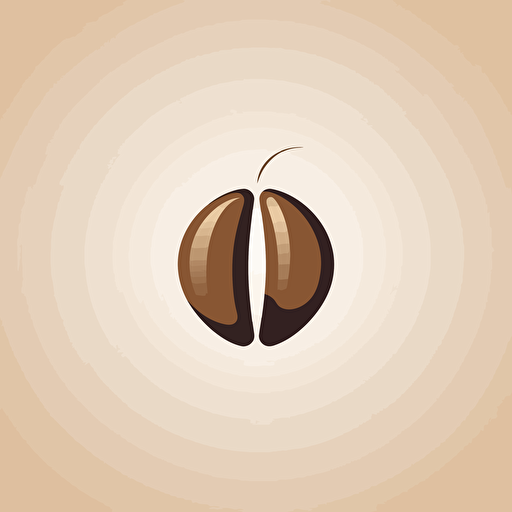 a stylish minimalistic logo of a coffee bean and elegance combined. vectorized and soft colors. highly detailed