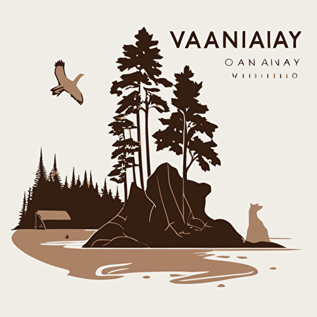 Flat, simple, vector image outline of vancouver island