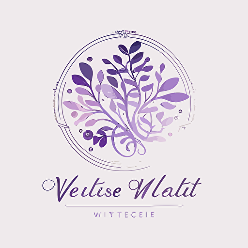 a logo for a wellness app, vector, flat art, simple, minimalistic, light purples, white background, insightful