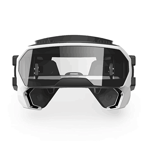 2D vectorVR glasses in minimalism cyberpunk style. Background white