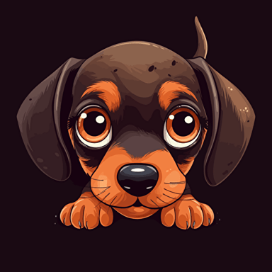 cute puppy dachshund, vector, puppy eye, happy, laughing