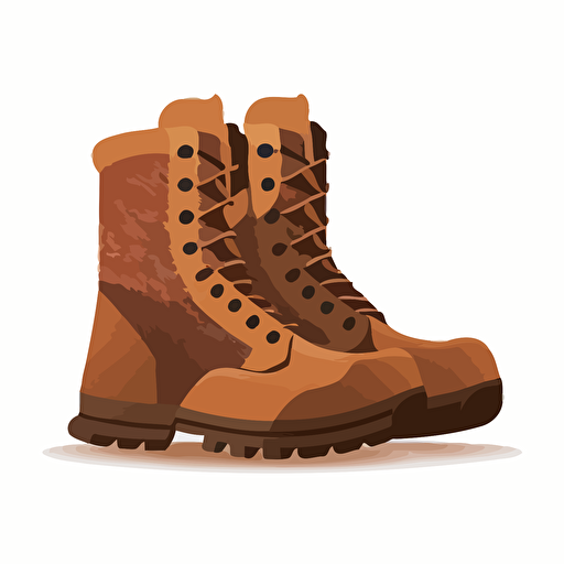 flat vector illustration of brown boots on a white background