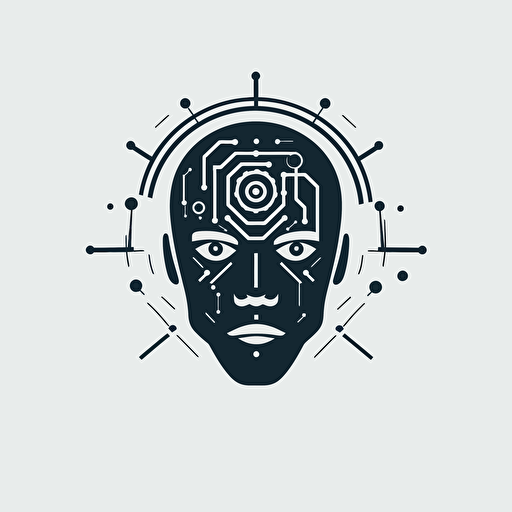 Artificial Intelligence Logo, vector art, minimalistic, simple