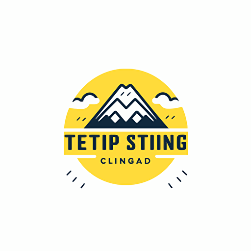 logo for testknitting company, yellow color, vector style, logo style, white background, png