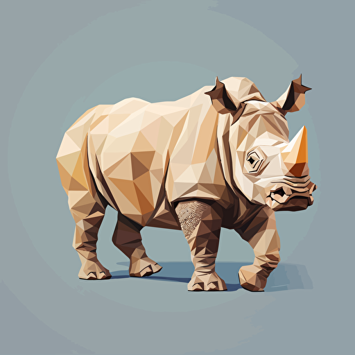 rhino vector art kirigami