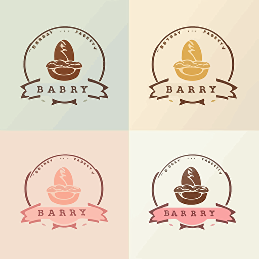 logo for bakery, vector, 3 color palette