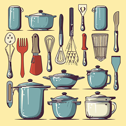 generic kitchen utensils vector