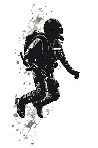 silhouette of a diver, svg, vector, white background