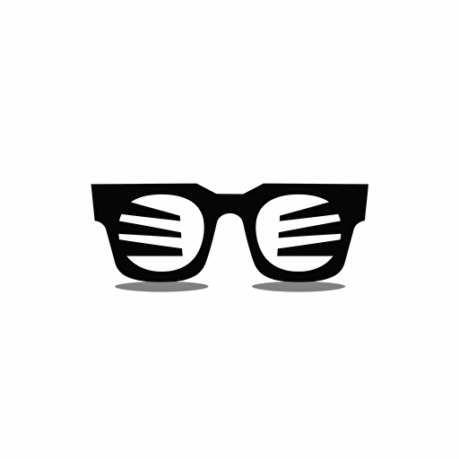 minimalist,classis,futuristic iconic logo of rave sunglasses , black vector, white background