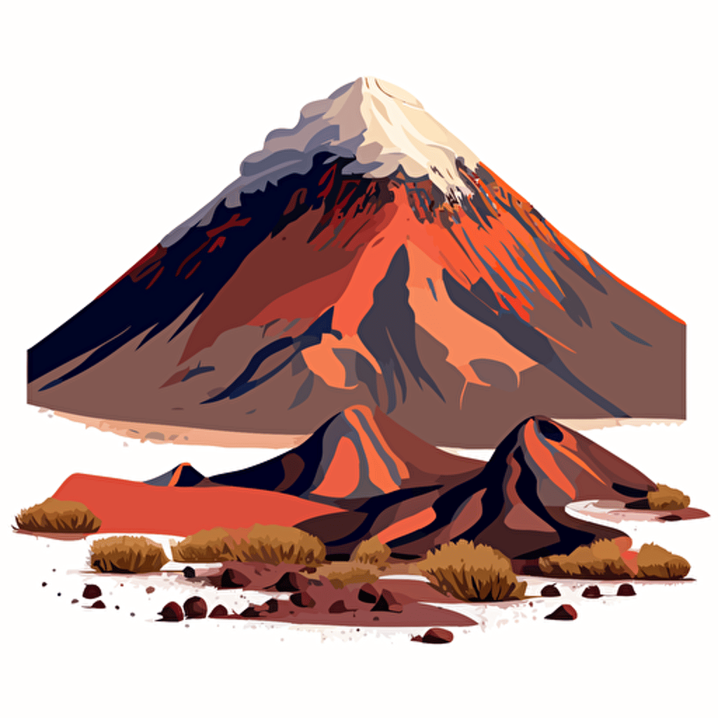 vector image of a volcano in Neuquen province, argentina