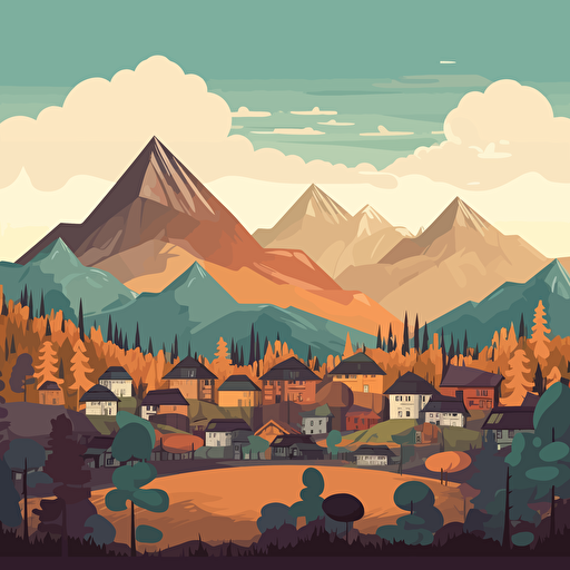 landscape, vector illustration,a moutain stand in city,