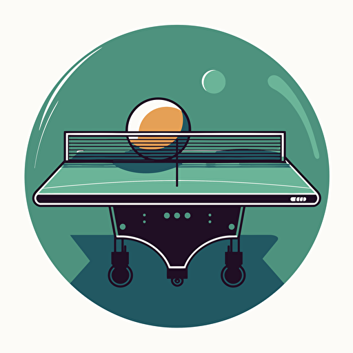 A vector illustration logo, showing a table of table tennis, transparent background