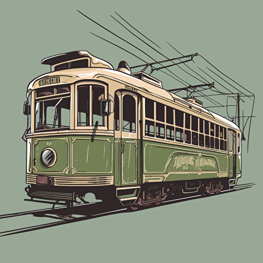 vector art of a melbounre tram, vector style