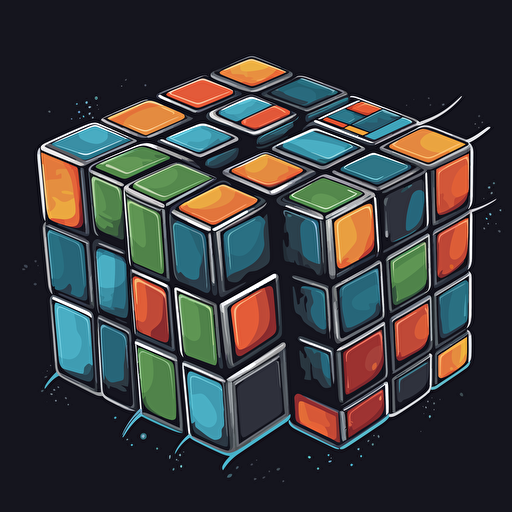 rubik's cube in vector
