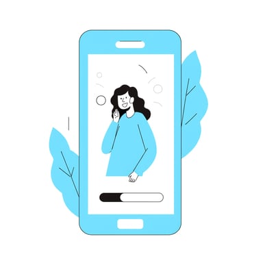 a woman inside a mobile phone