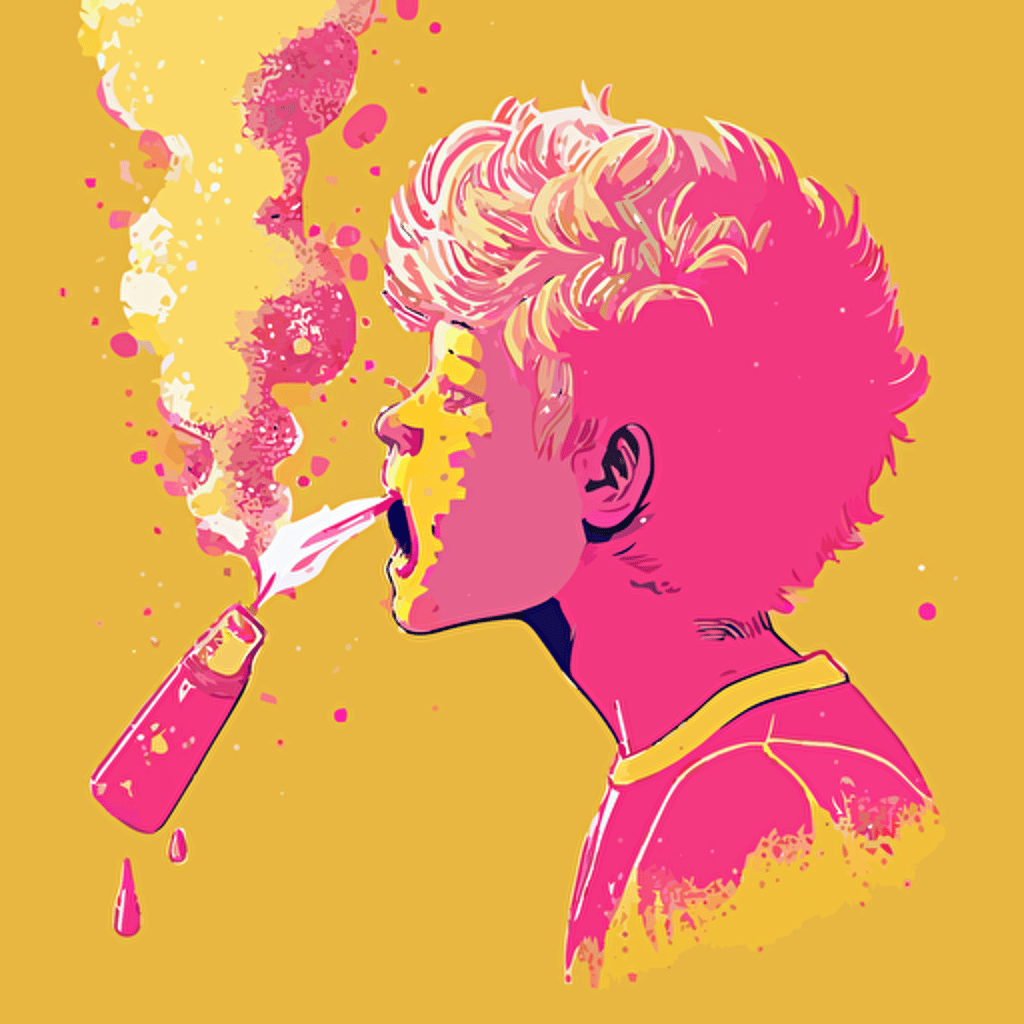pink,yellow,vector,fantasy,face,young boy kissing a bullet