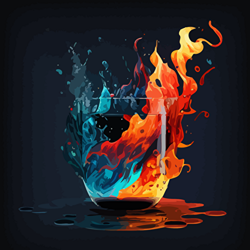 Create vector with with fire water