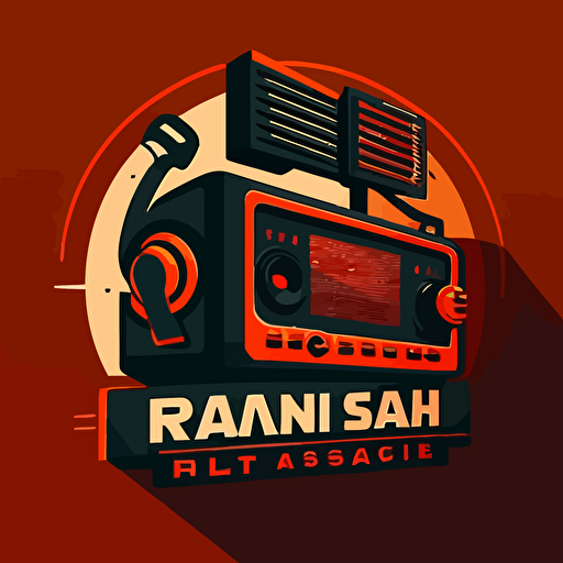 modern, vector, flat, logo for radio station