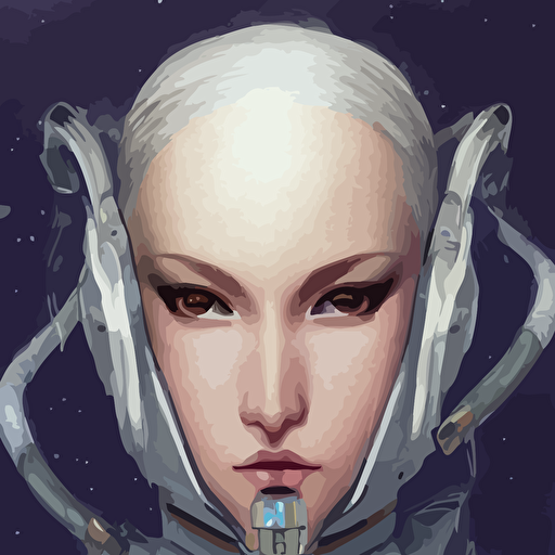 female space warrior head wrapped silk 3d sci fi fantasy intricate elegant highly detailed lifelike photorealistic digital painting artstation illustration concept art sharp focus art style shigenori soejima