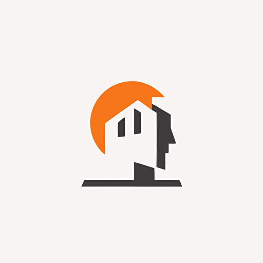 minimalistic logo of a house for a building services company ,flat icon, vector, professional, isolated white background