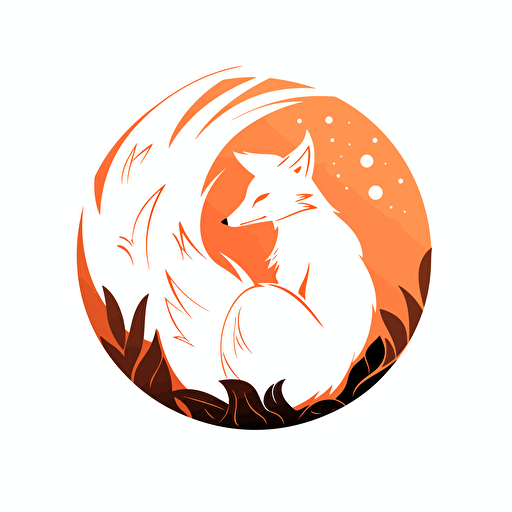 logo, simple, minimalist, vector, white background SunFox