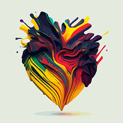 artistic heart emoji vector
