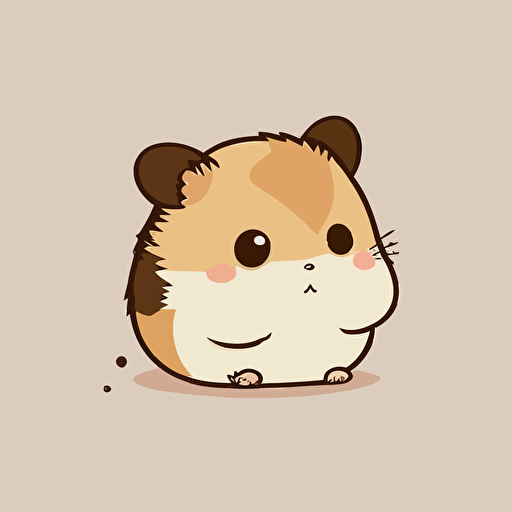 cute hamster kawaii style, vector, simple, high quality