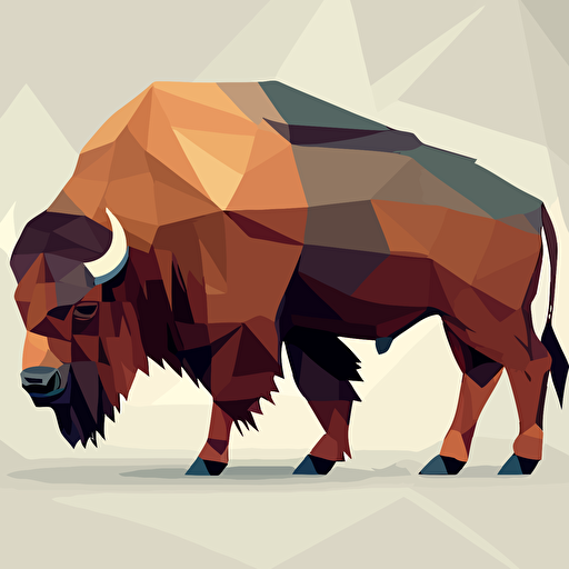 high quality seemless pattern vector low polygon bison
