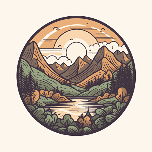 very simple logo for front of valley, vector flat, PNG, SVG, flat shading, solid white background, mascot, logo, vector illustration, masterwork, 2D, simple, illustrator