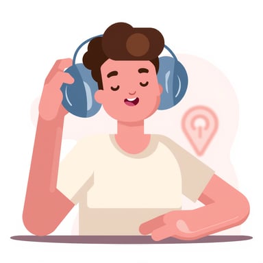 a person listening to music