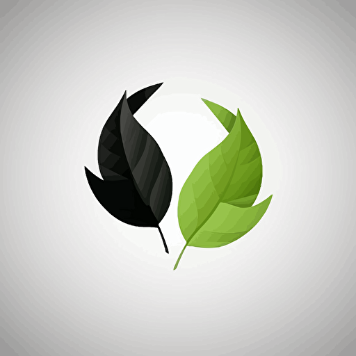 two leaves icon, minimalistic, simply, vector