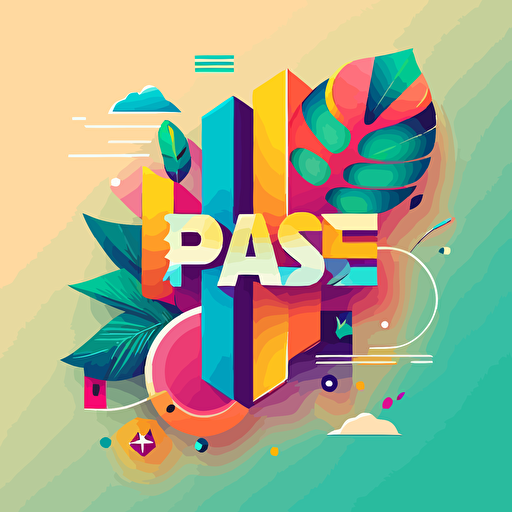 pause vector illustration with colorful concept
