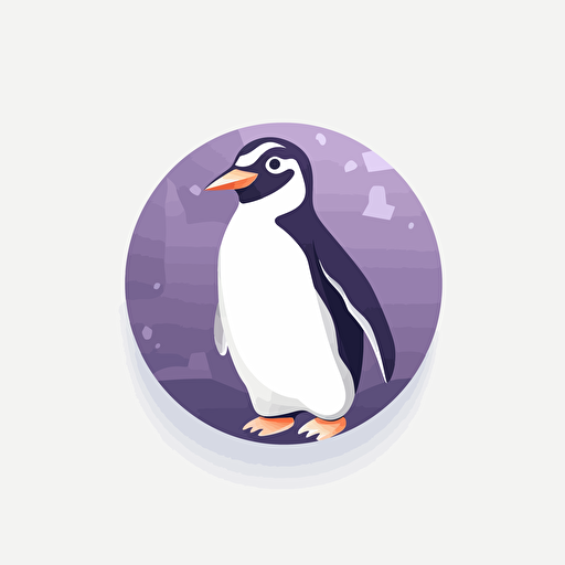 flat vector logo of crypto token, simple minimal, white background, penguin, dynamic