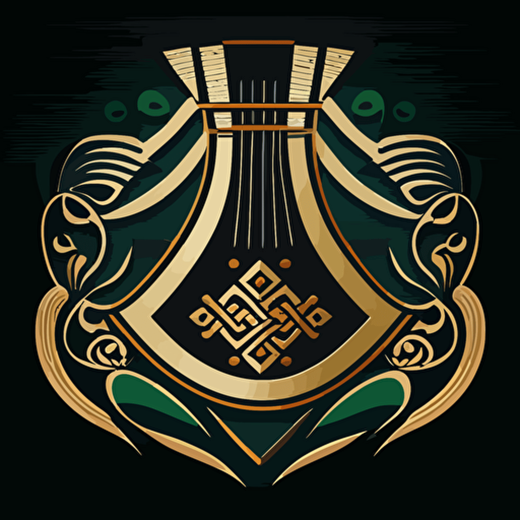 an emblem for a hmong instrument, vector, simple