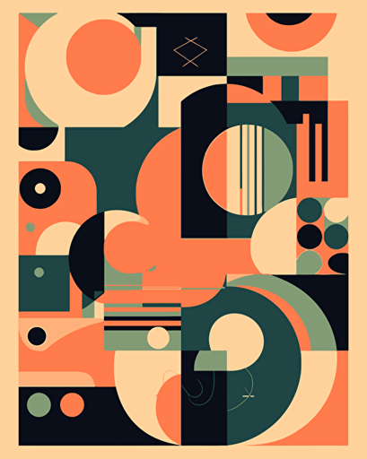 modern abstract shapes, retro aesthetics, vector image, sticker design, pantone color scheme: 12