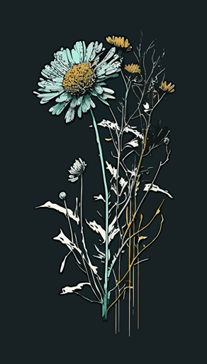 image, simplistic, showing only one wild flower, detailed, vector art, cinestill 50d
