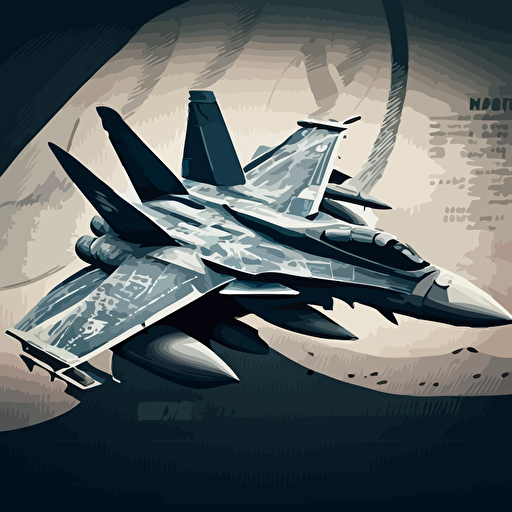 f18 super hornet jet, illustration, vector art, detailed, 2d, logo, silver, flying, full wing span
