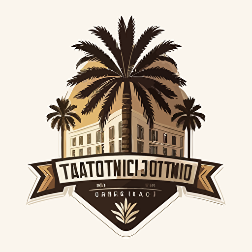 vector logo training and development office at a university, incorporating a date palm tree